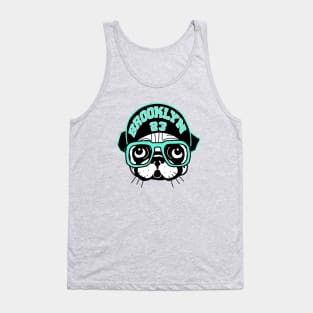 Brooklyn Spike Pug match Jordan Light Aqua Tank Top